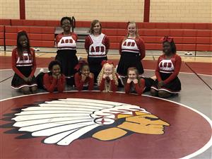 Cheerleaders wearing the ASB uniform. 